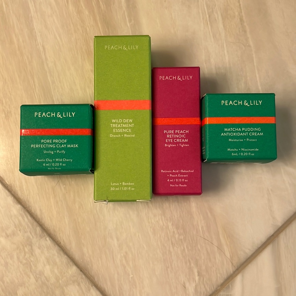 Peach and lily travel size skincare